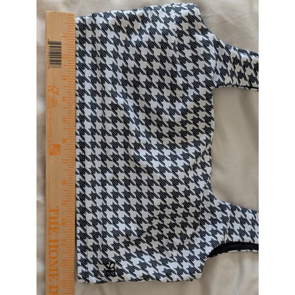 Albion Fit Houndstooth Olivia Square Neck Crop Top - Small - Black/White - Picture 5 of 7